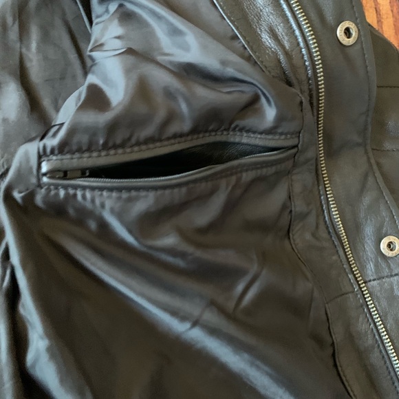 Smart Range Men's Long Sleeve Full Zip Button Black Leather Jacket 3XL - Picture 9 of 12